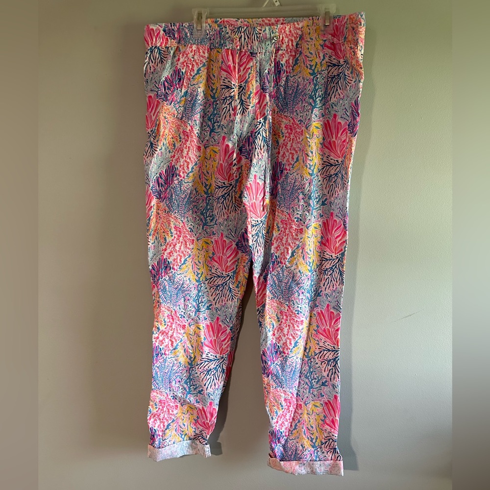 Lilly Pulitzer 31” Taron Mid-Rise Linen Pant - XL